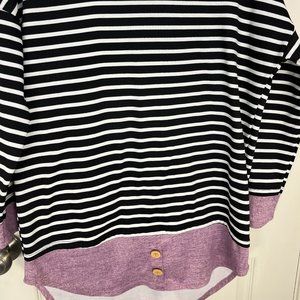 EGY Tunik  Medium  Black and White with purple
